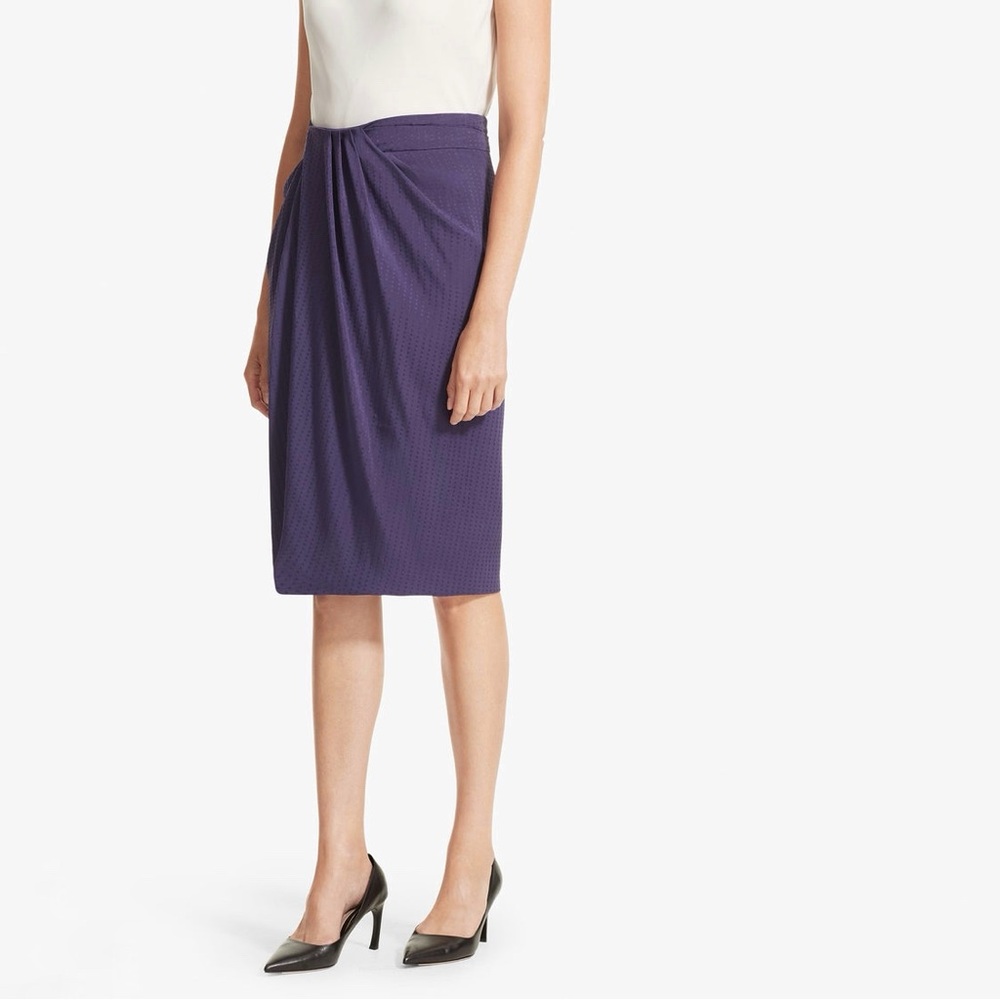 NWT MM LAFLEUR The Lenox Skirt Foulard Purple High Rise Knee Length 14 New